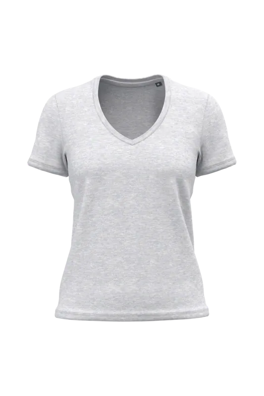 Dames-T-shirt BIO150 IC V-hals in Ash Heather