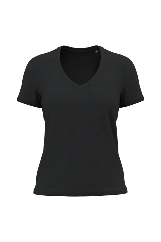 Dames-T-shirt BIO150 IC V-hals in Black