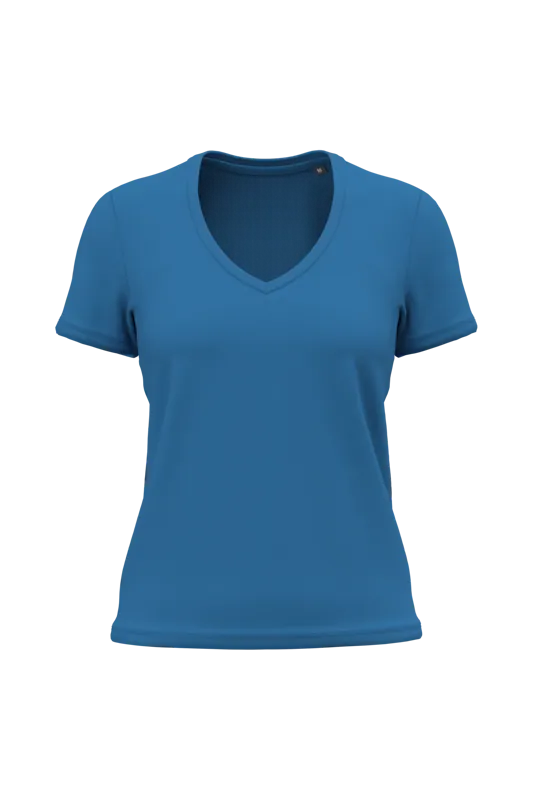 Dames-T-shirt BIO150 IC V-hals in Light Royal Blue