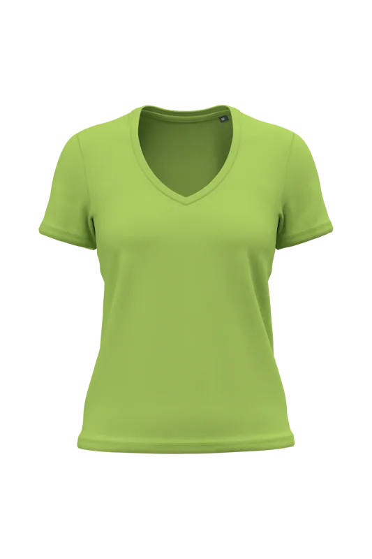 Dames-T-shirt BIO150 IC V-hals in Lime