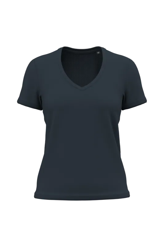 Dames-T-shirt BIO150 IC V-hals in Navy