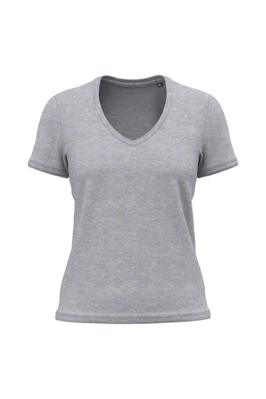 Dames-T-shirt BIO150 IC V-hals in Oxford Grey