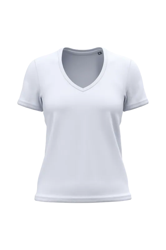Dames-T-shirt BIO150 IC V-hals in White