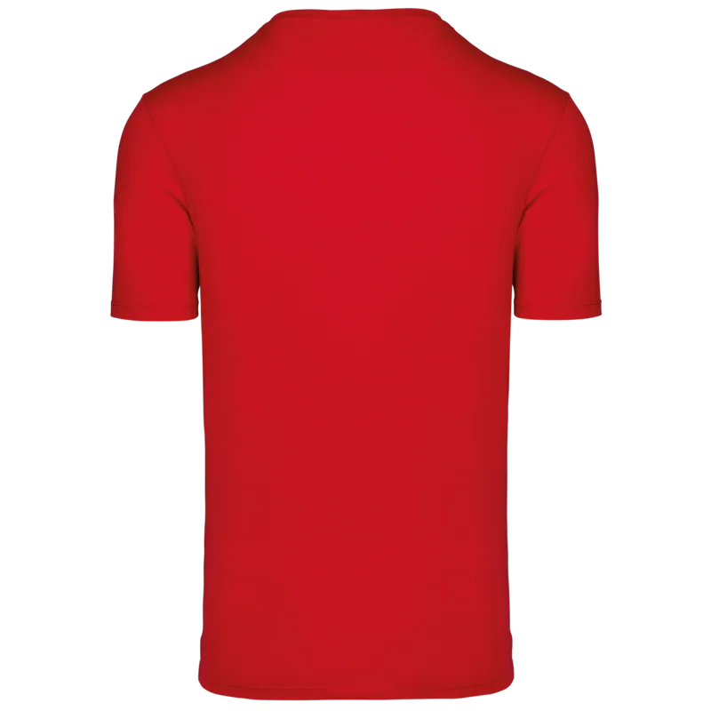 T-shirt ronde hals met korte mouwen uniseks in Red, achterkant