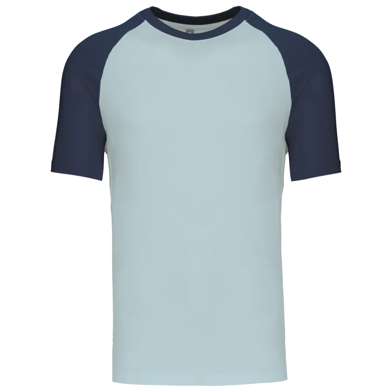 Baseball - Tweekleurig T-shirt in Ice Blue / Denim
