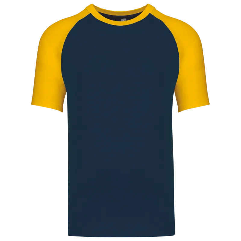 Baseball - Tweekleurig T-shirt in Navy / Yellow