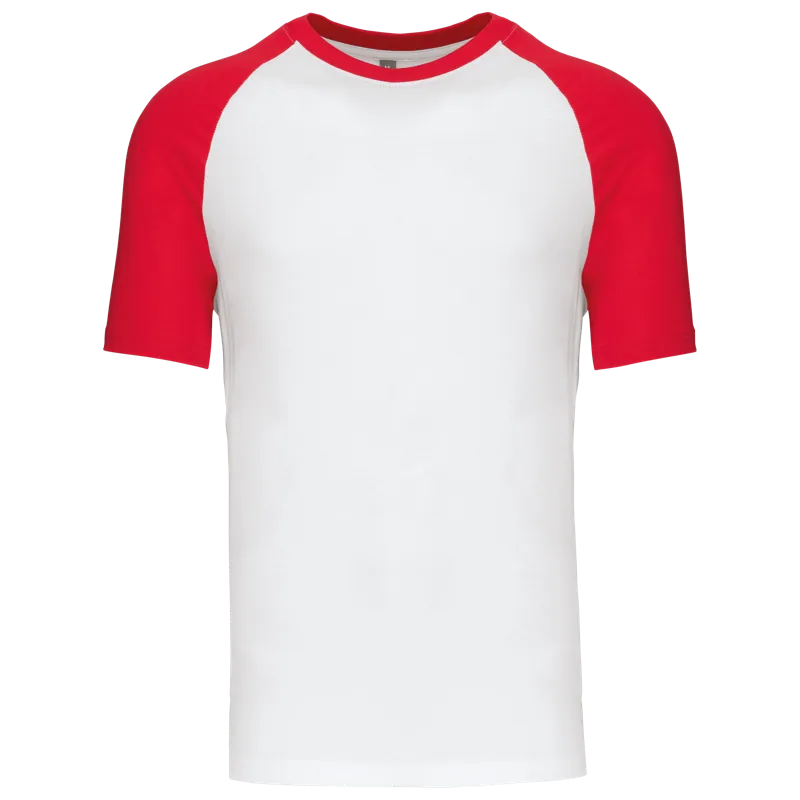 Baseball - Tweekleurig T-shirt in White / Red