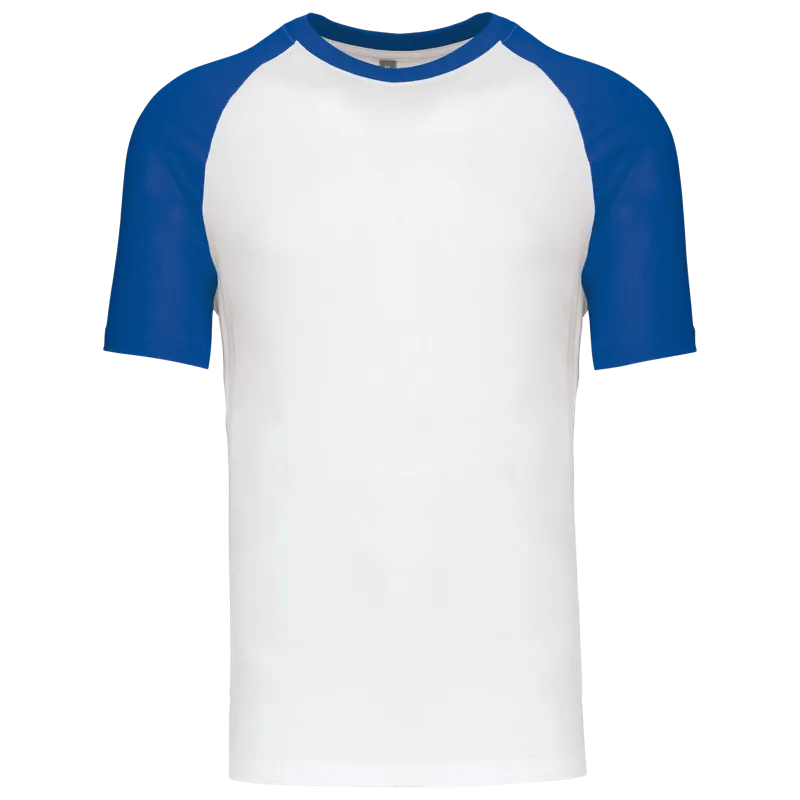 Baseball - Tweekleurig T-shirt in White / Royal Blue