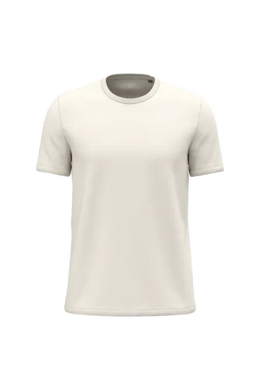 Uniseks T-shirt korte mouwen ronde hals in Coconut Milk
