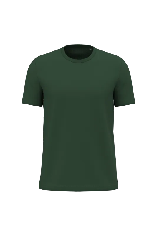 Uniseks T-shirt korte mouwen ronde hals in Forest Green