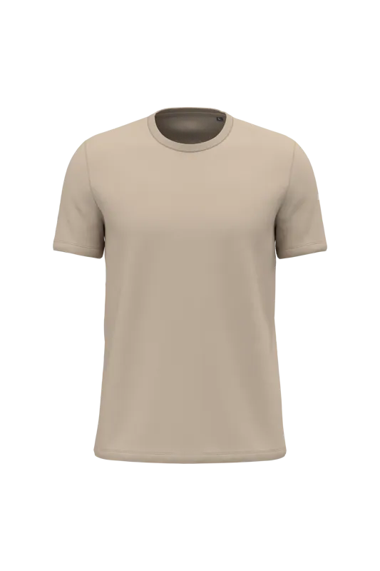 Uniseks T-shirt korte mouwen ronde hals in Light Sand