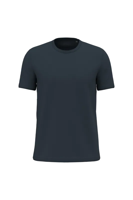 Uniseks T-shirt korte mouwen ronde hals in Navy