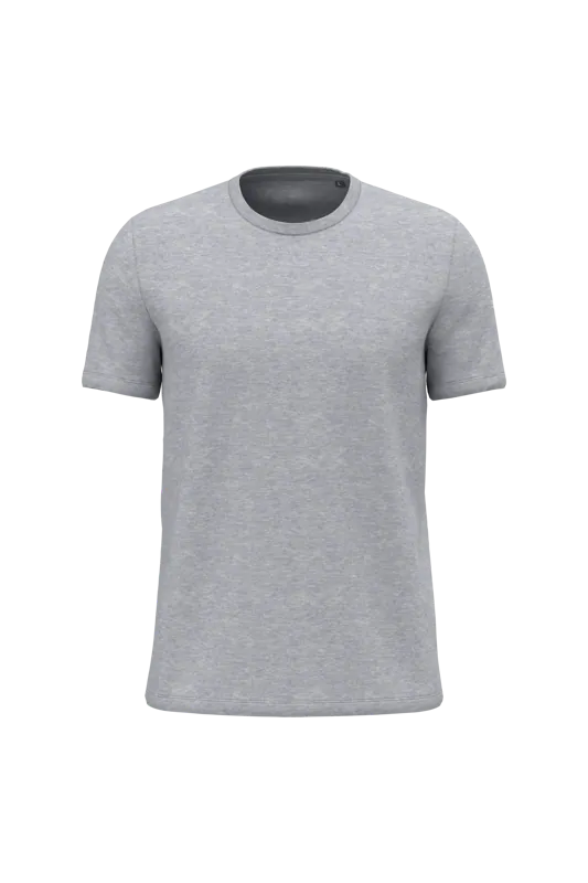Uniseks T-shirt korte mouwen ronde hals in Oxford Grey