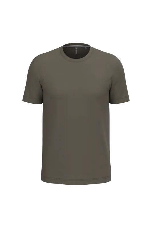 T-shirt ronde hals korte mouwen in Dark Khaki