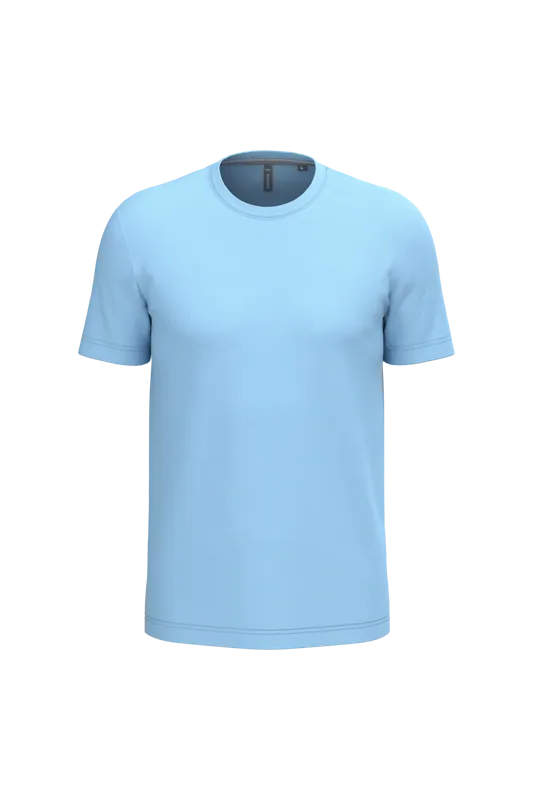 T-shirt ronde hals korte mouwen in Sky Blue
