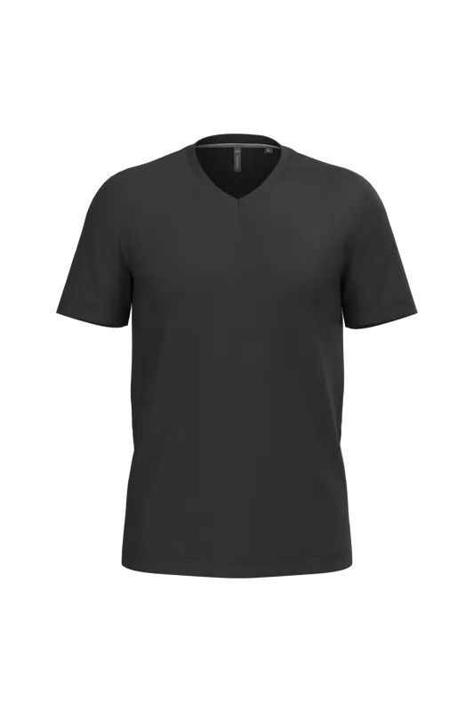T-shirt V-hals korte mouwen in Black