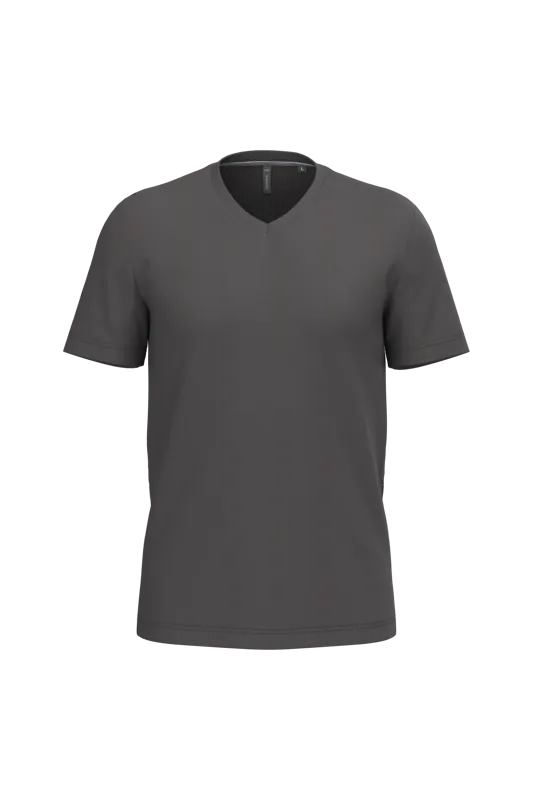 T-shirt V-hals korte mouwen in Dark Grey