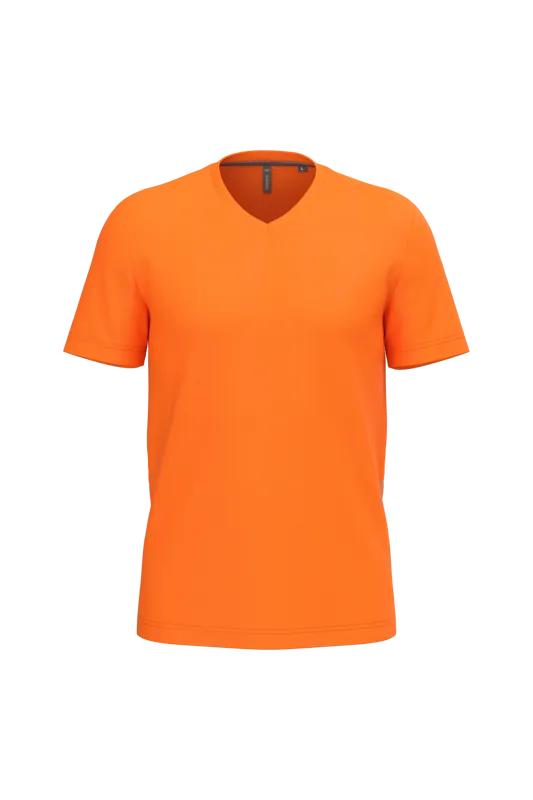 T-shirt V-hals korte mouwen in Orange