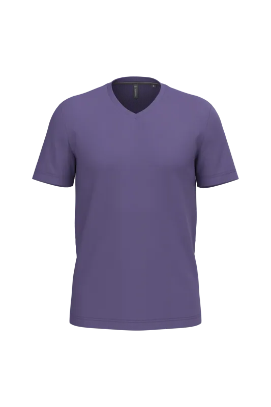 T-shirt V-hals korte mouwen in Purple