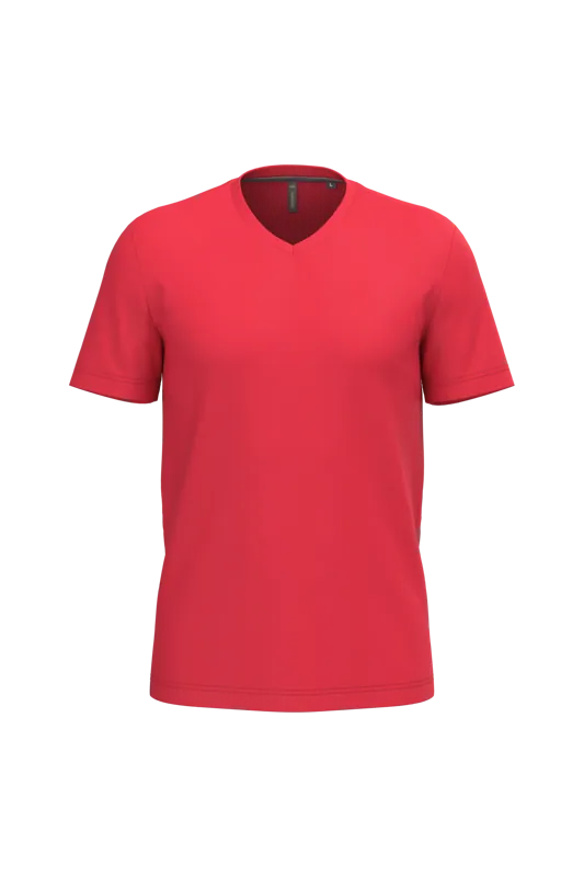 T-shirt V-hals korte mouwen in Red