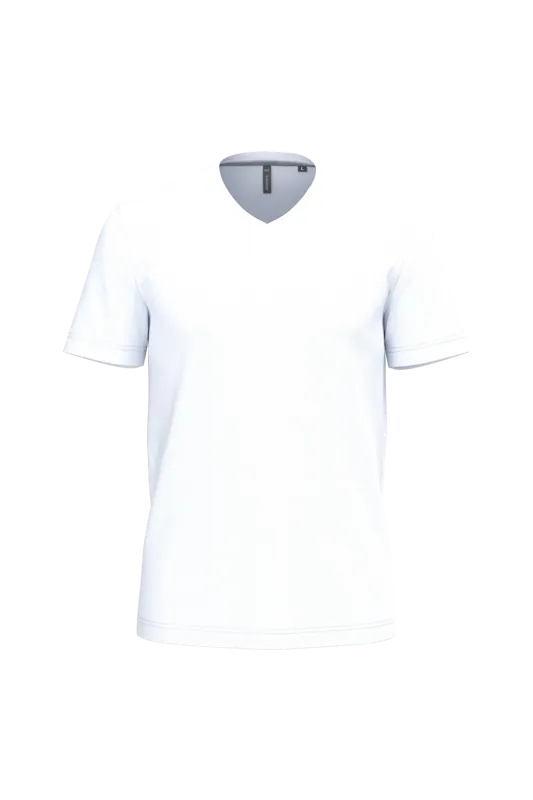 T-shirt V-hals korte mouwen in White
