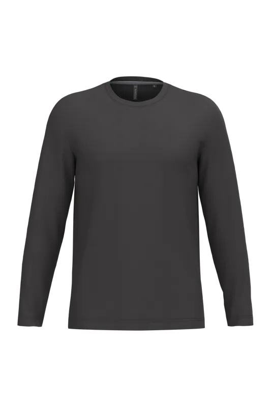 T-shirt ronde hals lange mouwen in Dark Grey