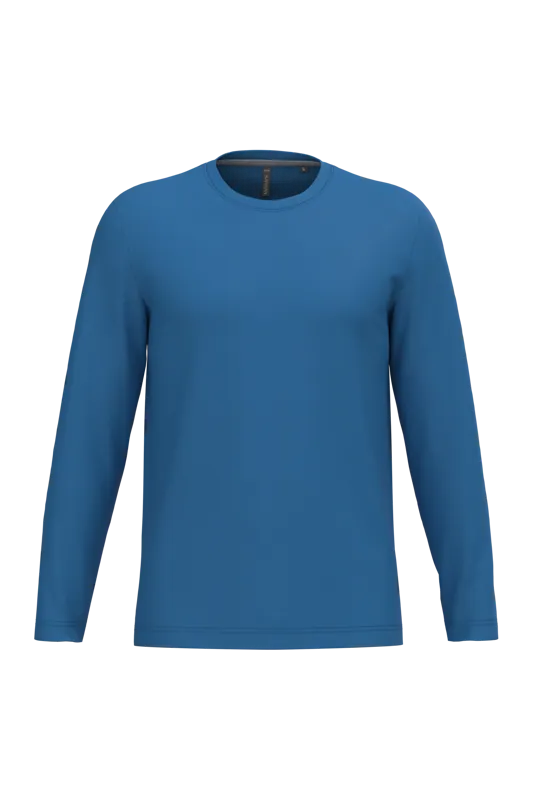 T-shirt ronde hals lange mouwen in Light Royal Blue