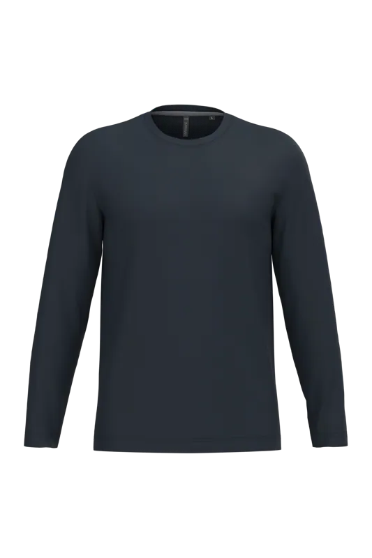 T-shirt ronde hals lange mouwen in Navy