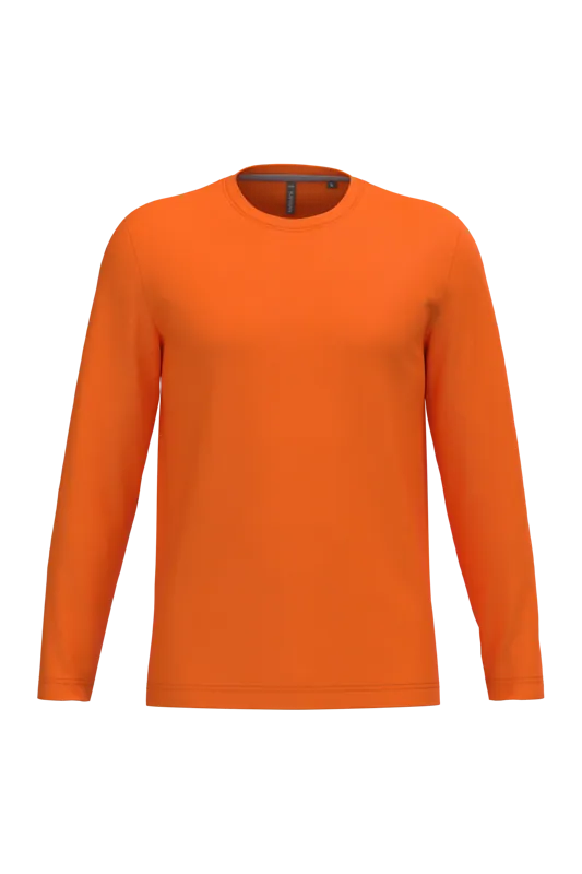 T-shirt ronde hals lange mouwen in Orange
