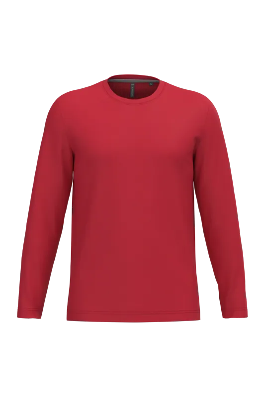 T-shirt ronde hals lange mouwen in Red