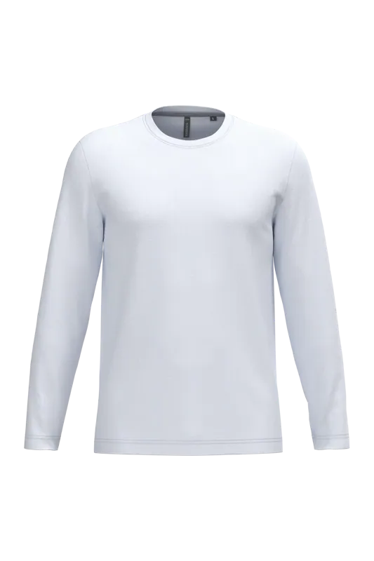 T-shirt ronde hals lange mouwen in White