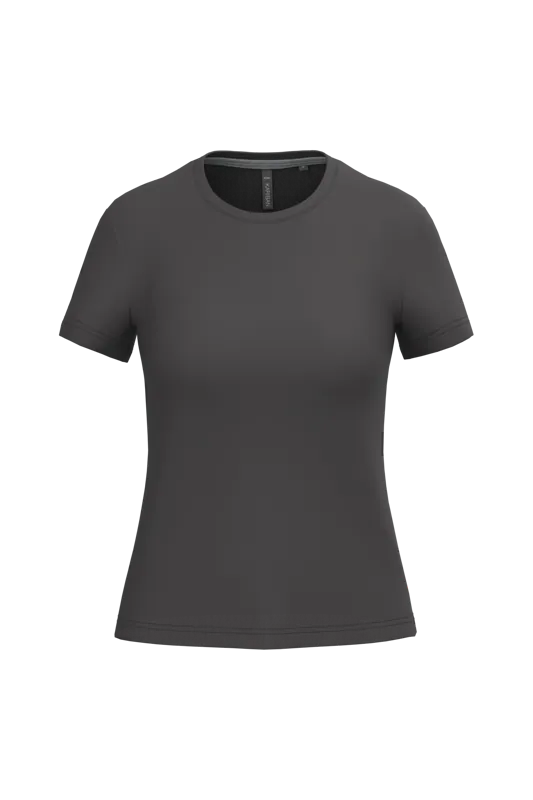 Dames T-shirt ronde hals korte mouwen in Dark Grey