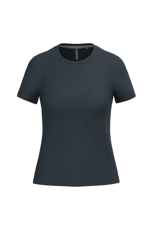 Dames T-shirt ronde hals korte mouwen in Navy