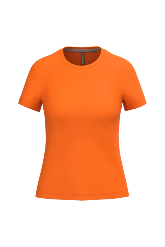 Dames T-shirt ronde hals korte mouwen in Orange