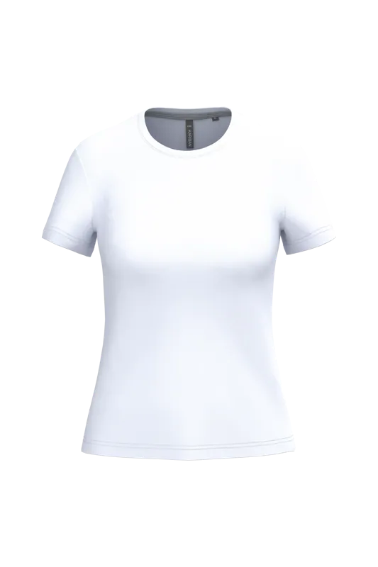 Dames T-shirt ronde hals korte mouwen in White