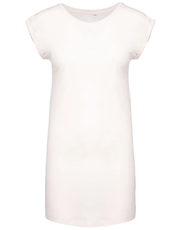 Lang dames-T-shirt in Off White