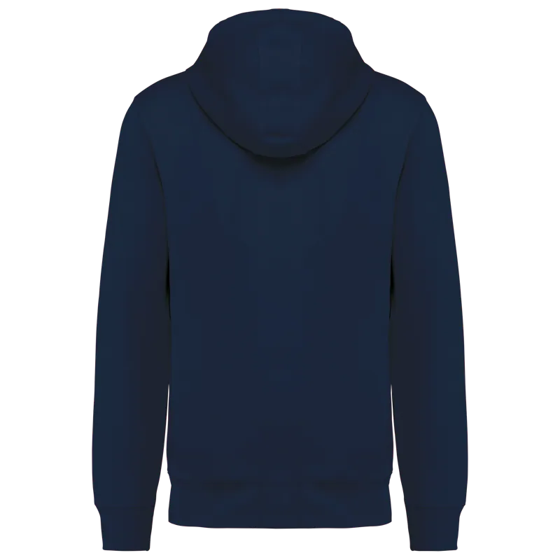 Ecologisch uniseks sweatvest met capuchon in Navy, achterkant