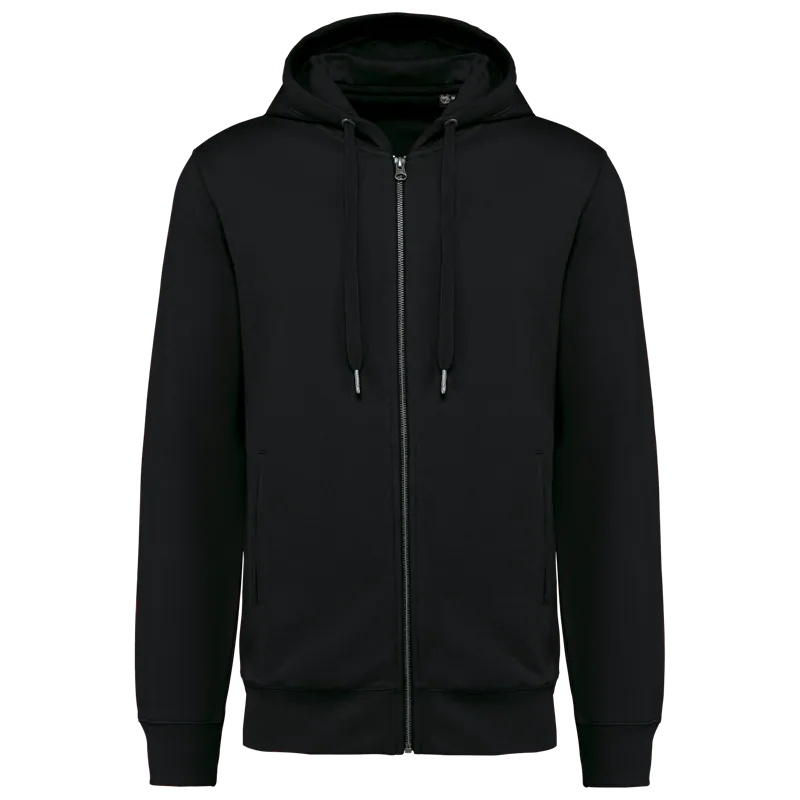 Ecologisch uniseks sweatvest met capuchon in Black