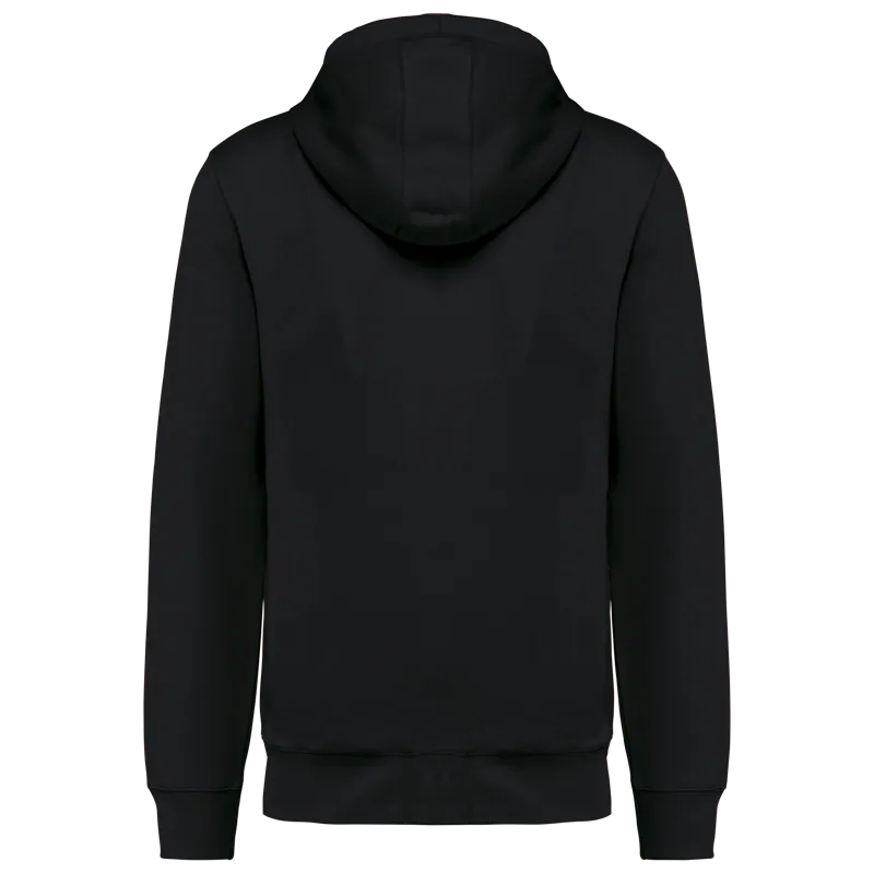 Ecologische uniseks sweater met capuchon in Black, achterkant