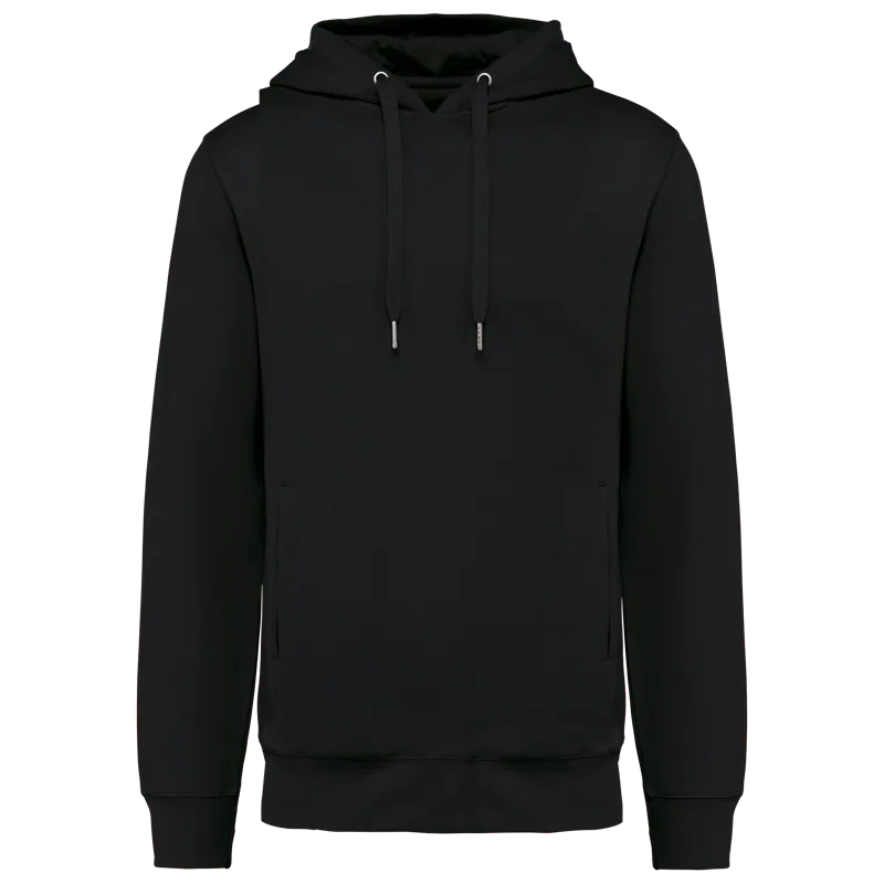 Ecologische uniseks sweater met capuchon in Black