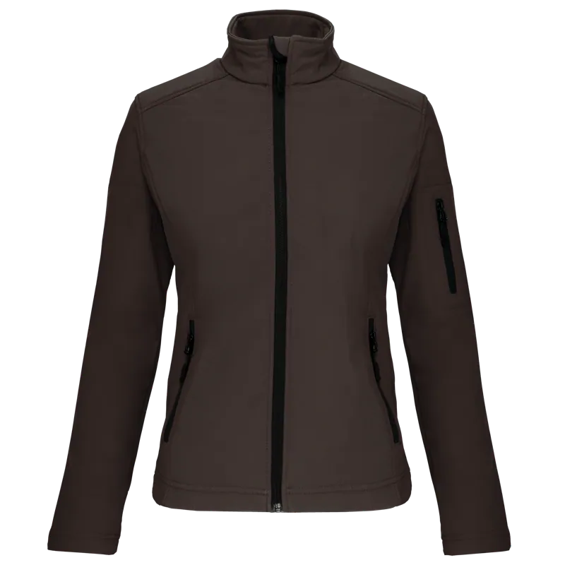 Dames softshell jas in Chocolate