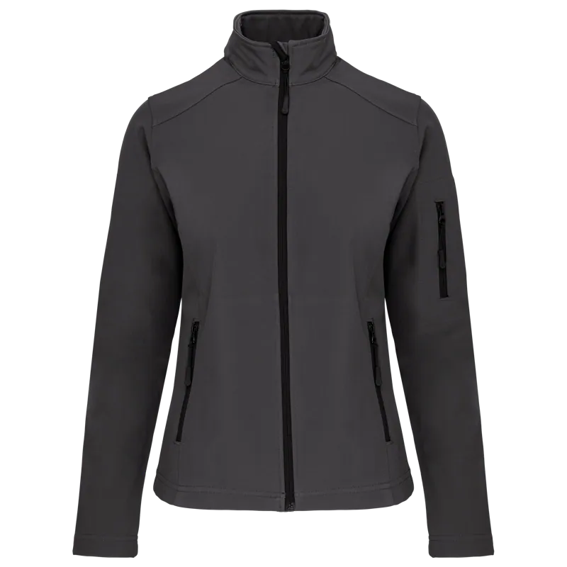 Dames softshell jas in Titanium