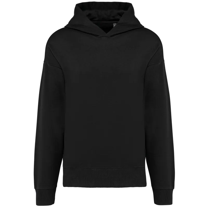 Oversized fleece sweater met capuchon in Black