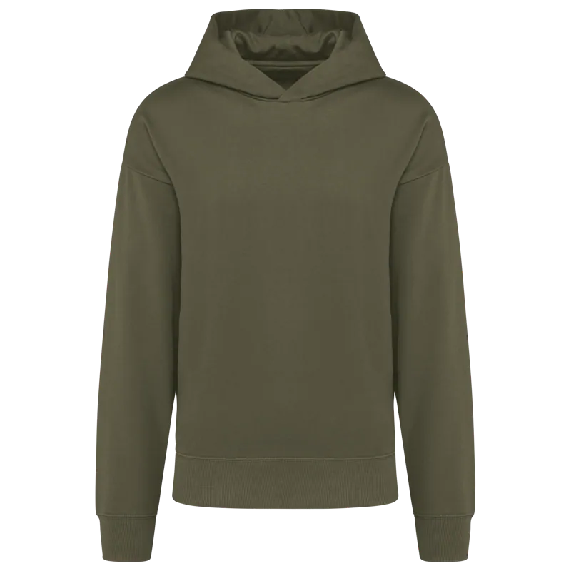 Oversized fleece sweater met capuchon in Light khaki