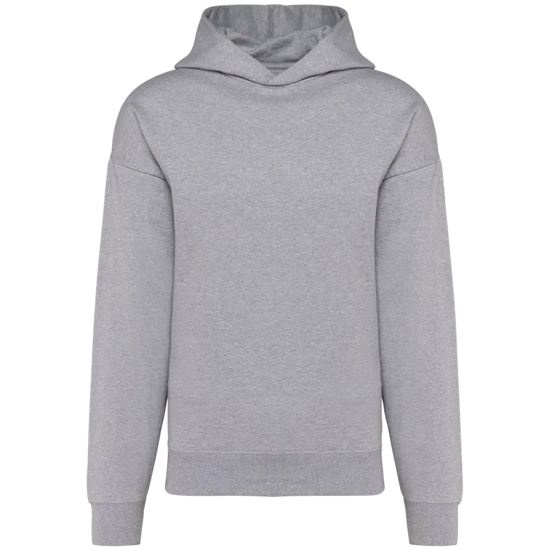 Oversized fleece sweater met capuchon in Oxford Grey
