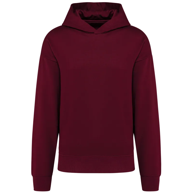 Oversized fleece sweater met capuchon in Wine