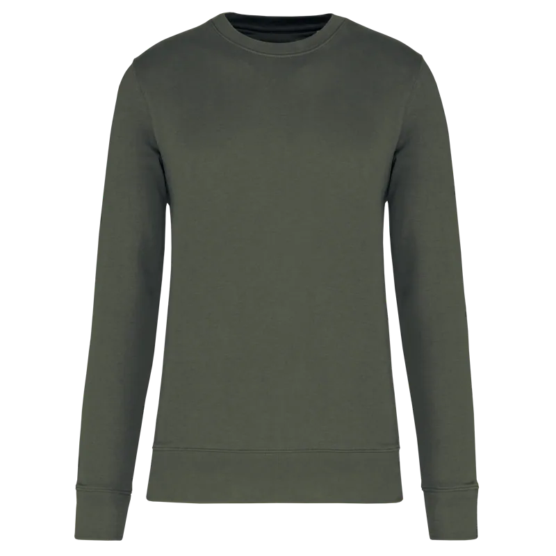 Ecologische sweater met ronde hals in Dark Khaki