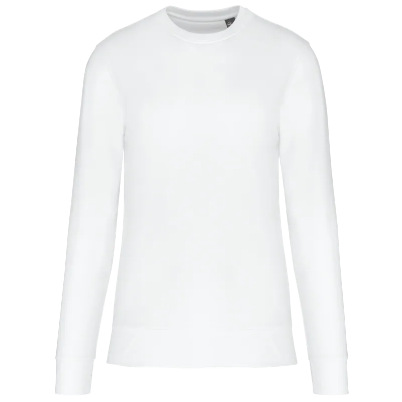 Ecologische sweater met ronde hals in White