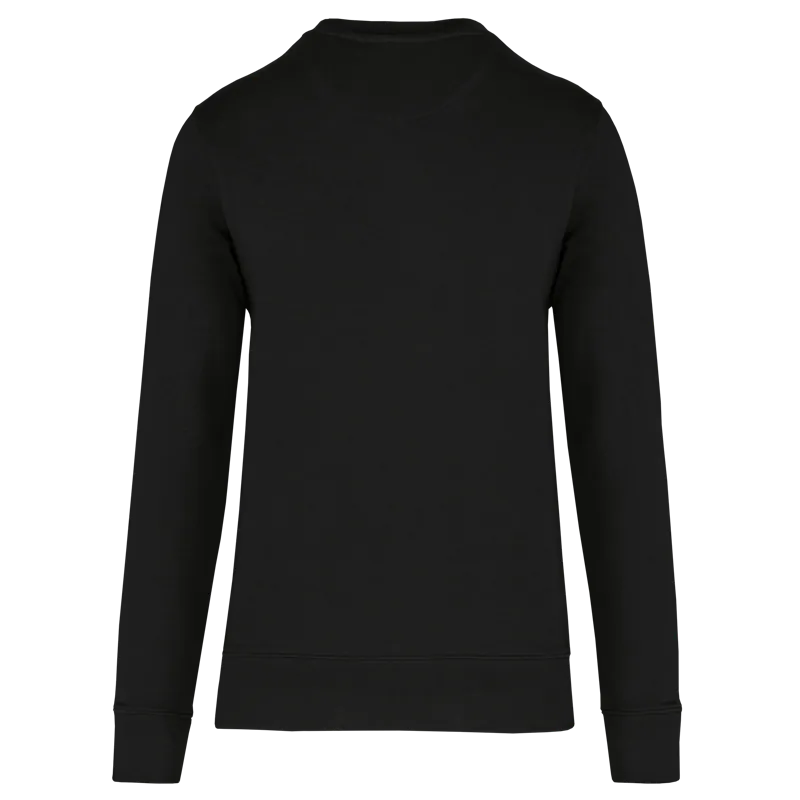 Ecologische kindersweater met ronde hals in Black, achterkant