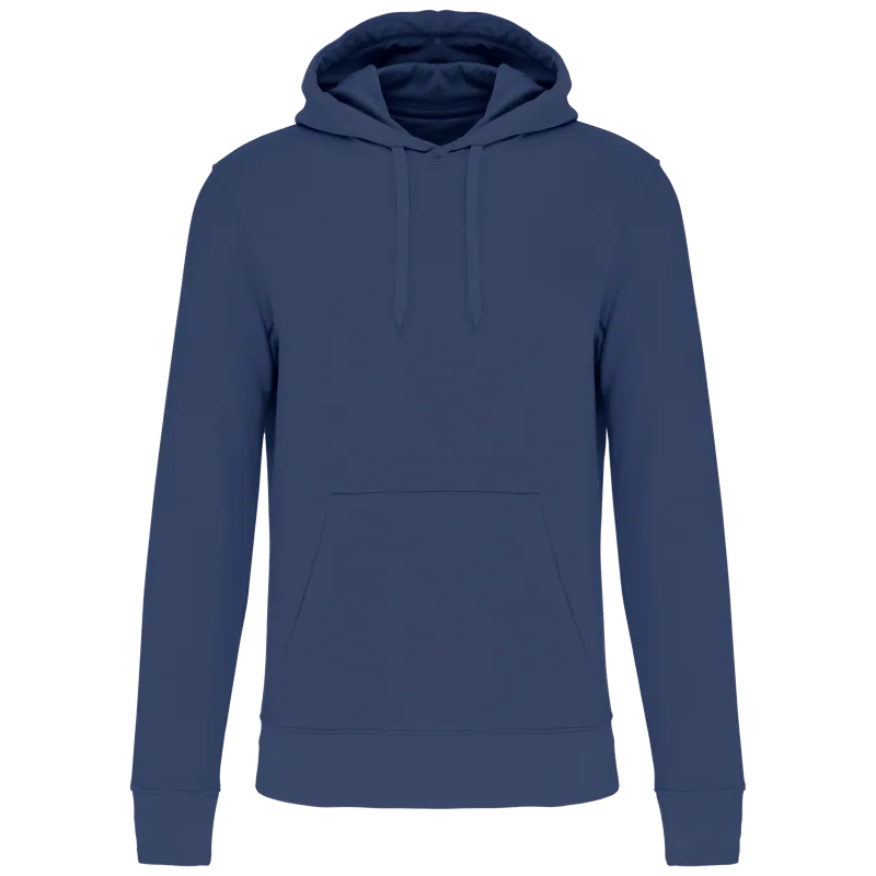 Ecologische herensweater met capuchon in Deep Blue